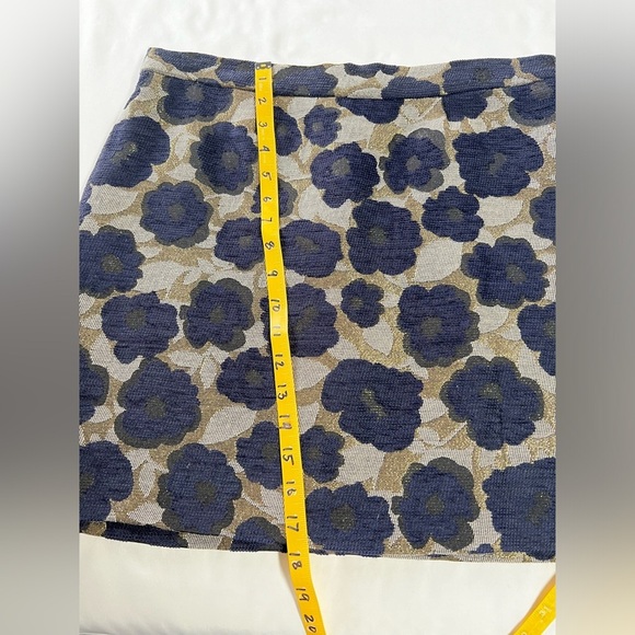 SAM EDELMAN Navy and gold floral jacquard mini skirt size 10. - Picture 11 of 11